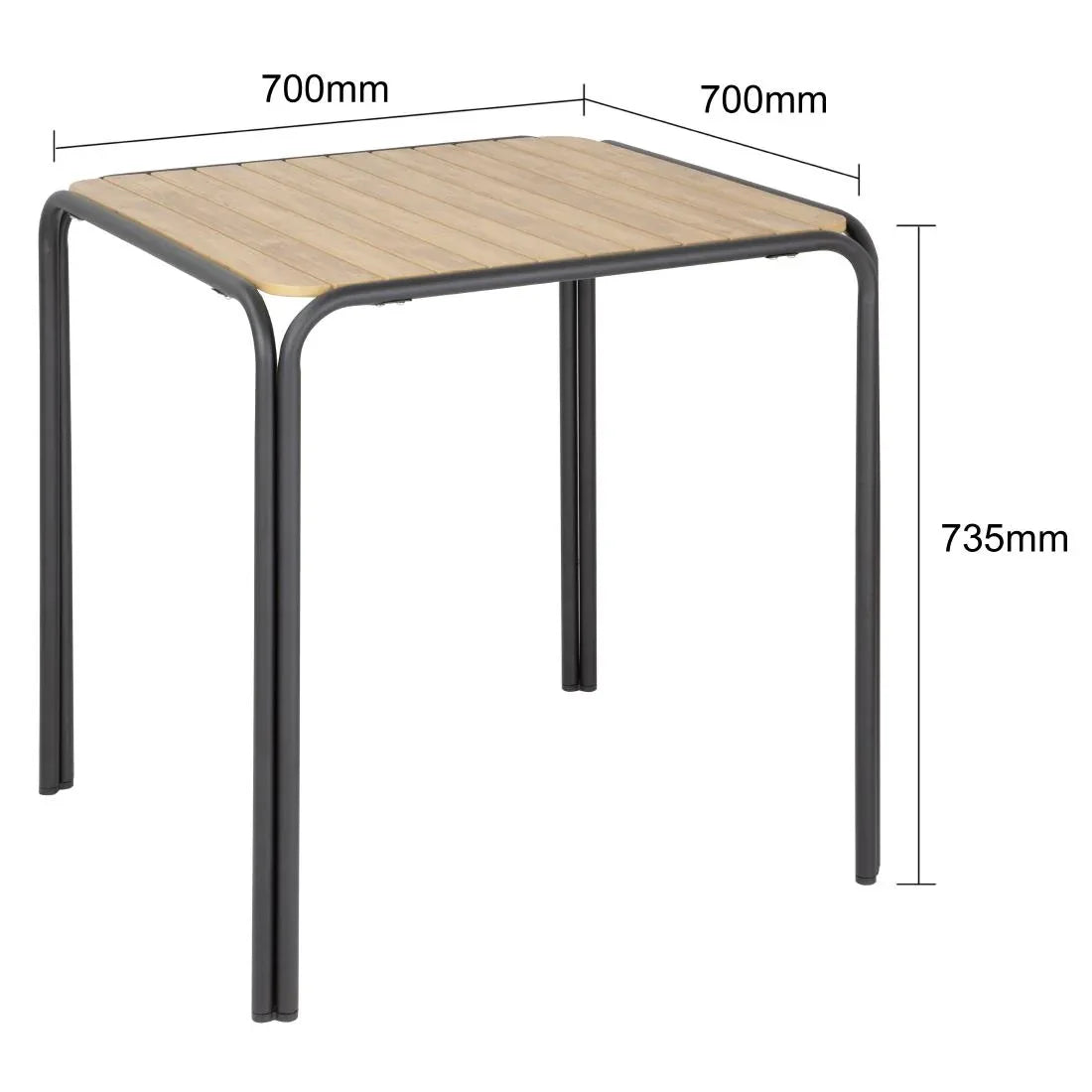 HZ354 Bolero Santorini Square Polywood Table 700mm