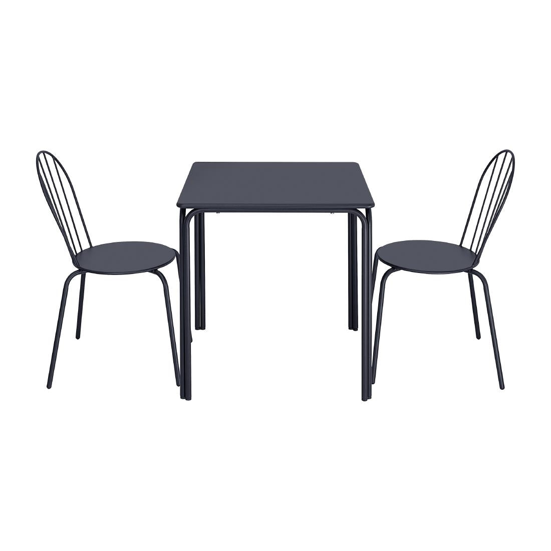 HZ355 Bolero Adeline Steel Square Table 700mm Slate Blue