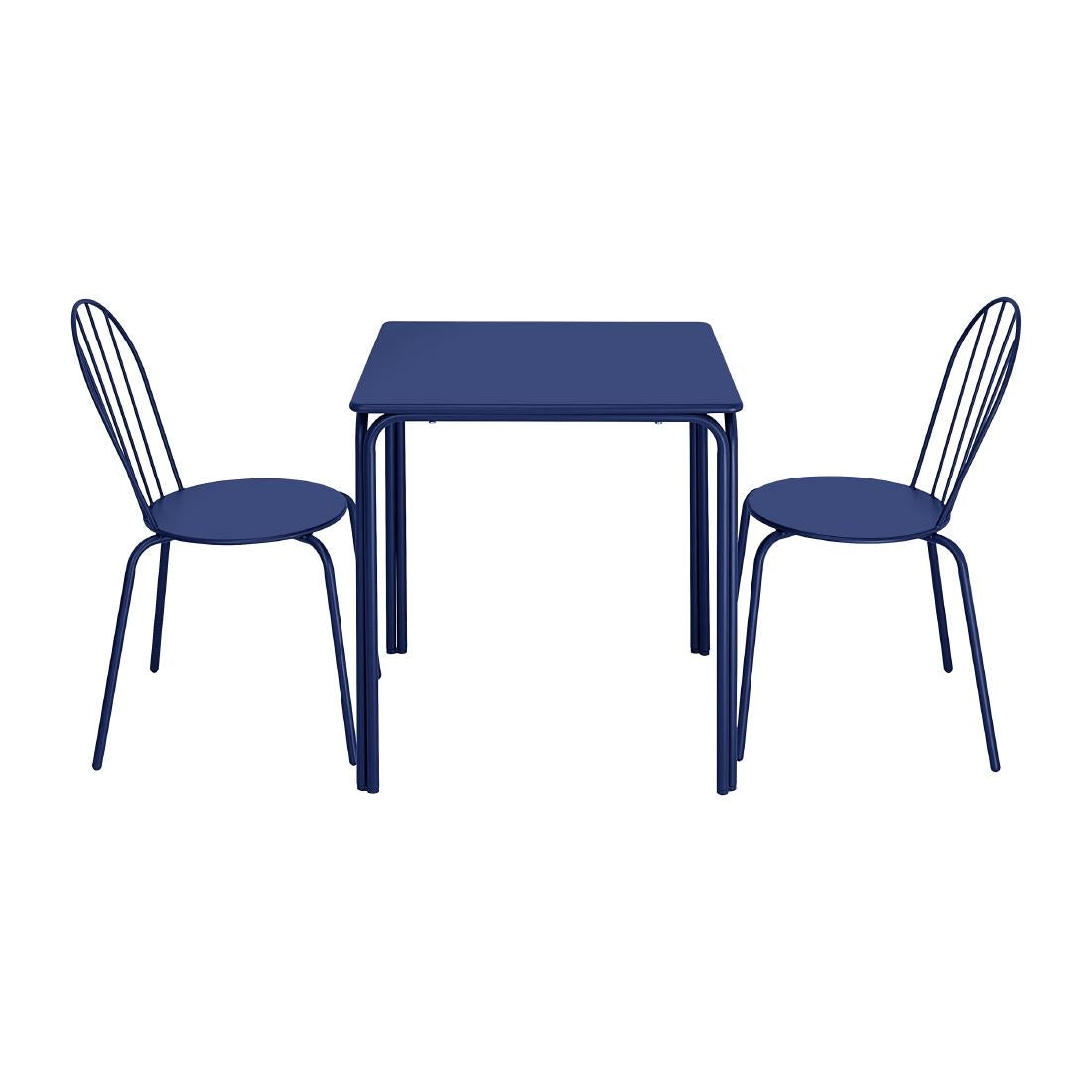 HZ356 Bolero Adeline Steel Square Table 700mm Dark Navy