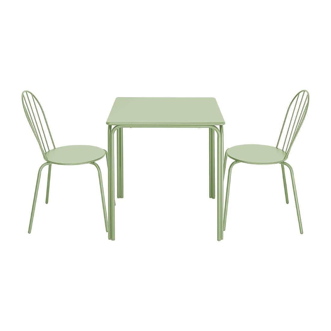 HZ357 Bolero Adeline Steel Square Table 700mm Light Green