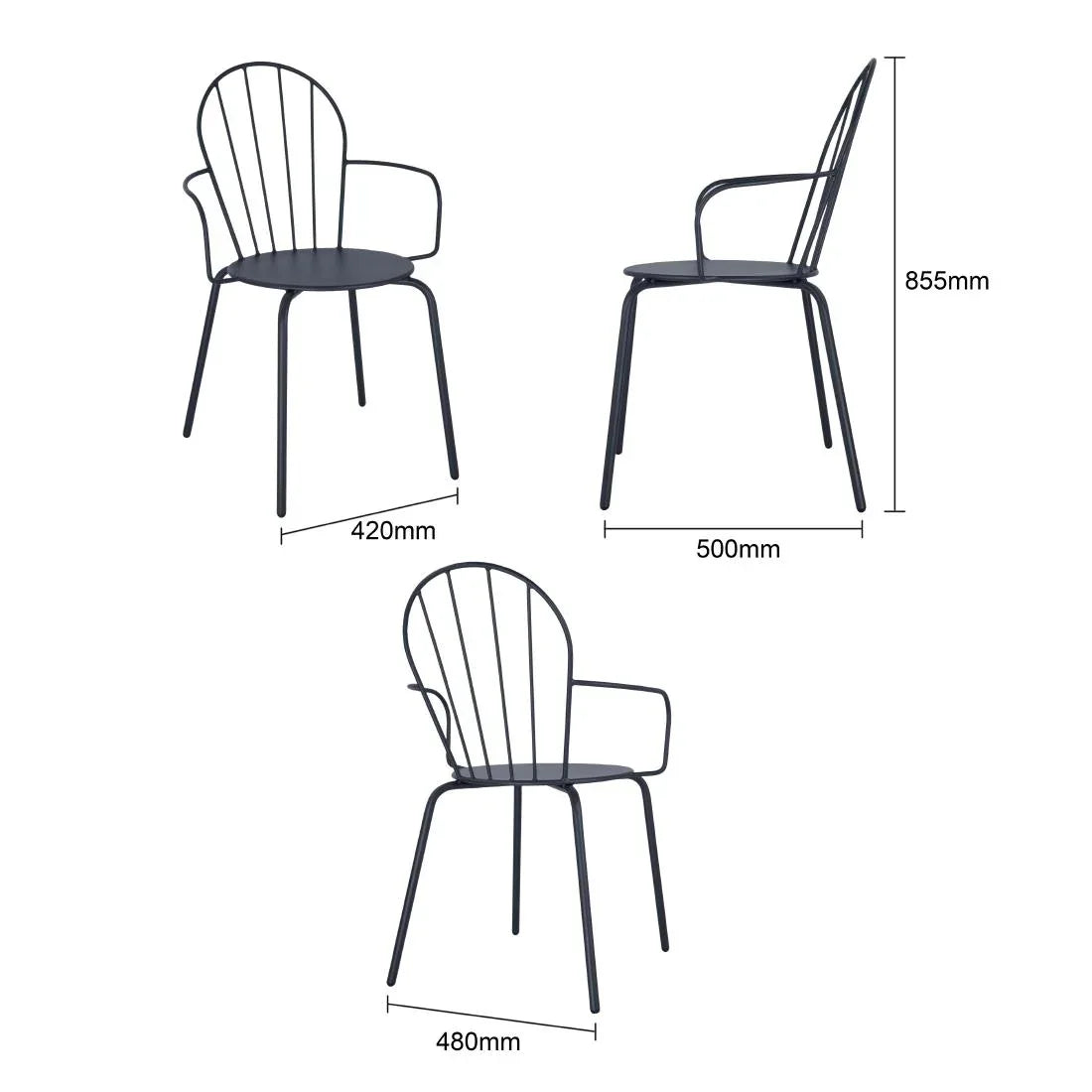HZ358 Bolero Adeline Arm Chair Slate Blue (Set 4)