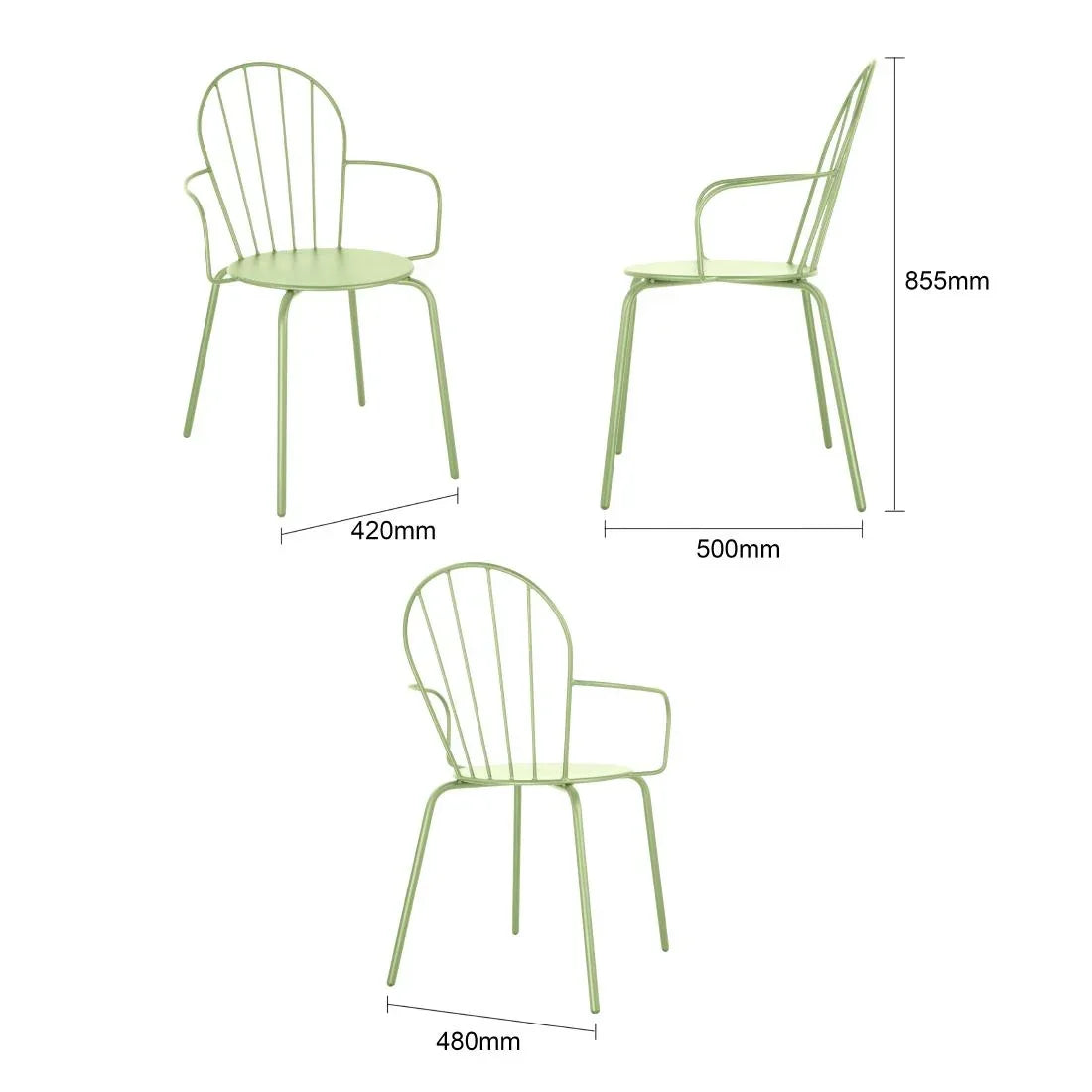 HZ360 Bolero Adeline Arm Chair Light Green (Set 4)