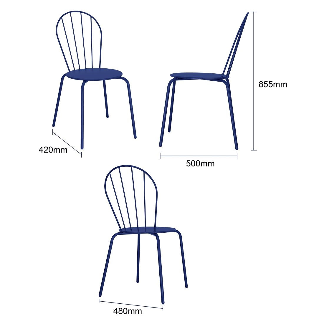 HZ362 Bolero Adeline Side Chair Dark Navy ((Set 4)