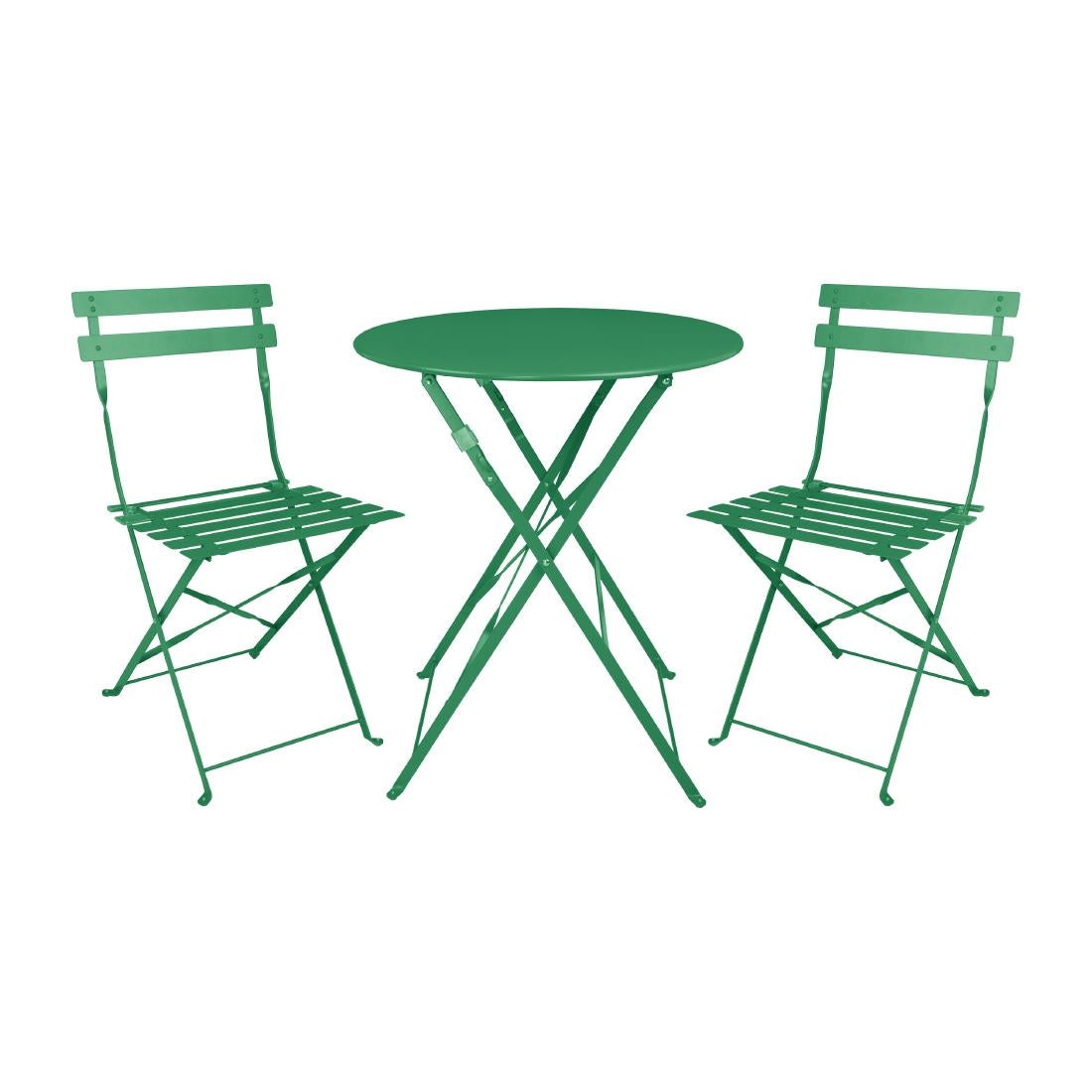HZ364 Bolero Perth Forest Green Pavement Style Steel Folding Chairs (2 Pack)