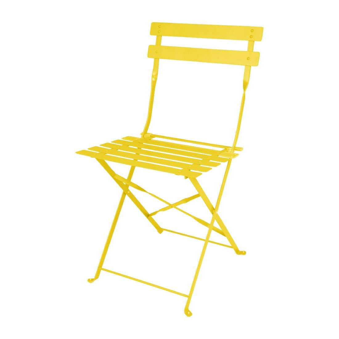 HZ365 Bolero Perth Mellow Yellow Pavement Style Steel Folding Chairs (2 Pack)