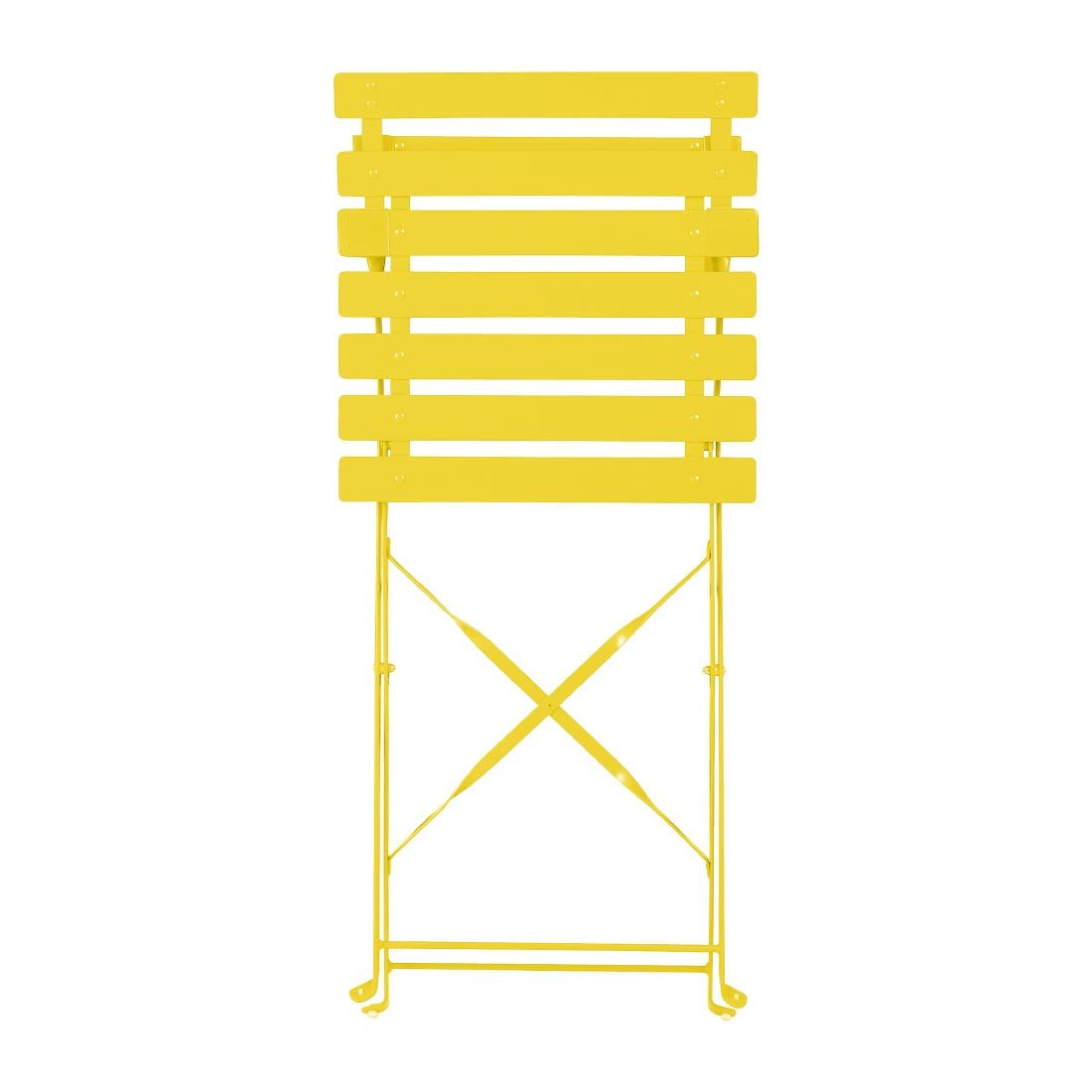 HZ365 Bolero Perth Mellow Yellow Pavement Style Steel Folding Chairs (2 Pack)