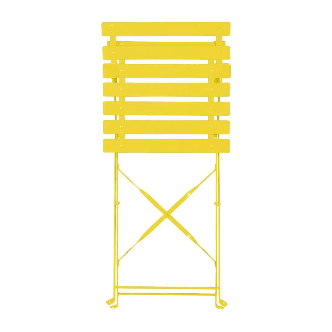 HZ365 Bolero Perth Mellow Yellow Pavement Style Steel Folding Chairs (2 Pack)