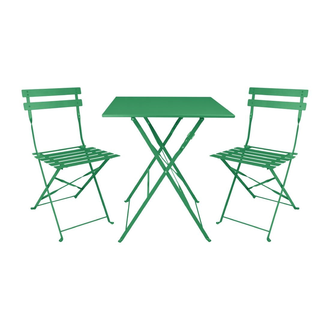 HZ366 Bolero Perth Forest Green Pavement Style Square Table 600mm