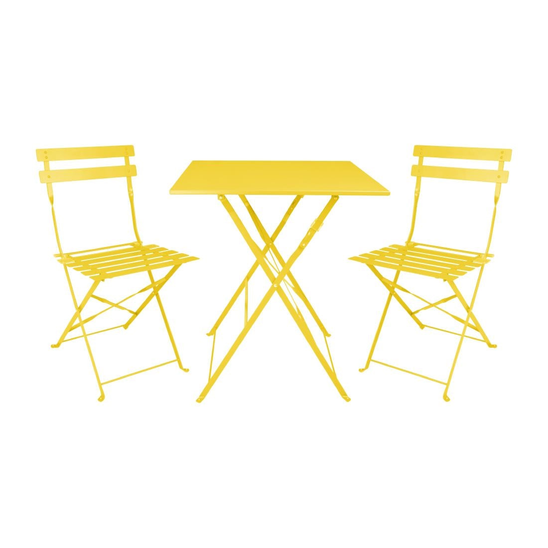 HZ368 Bolero Perth Mellow Yellow Pavement Style Square Table 600mm