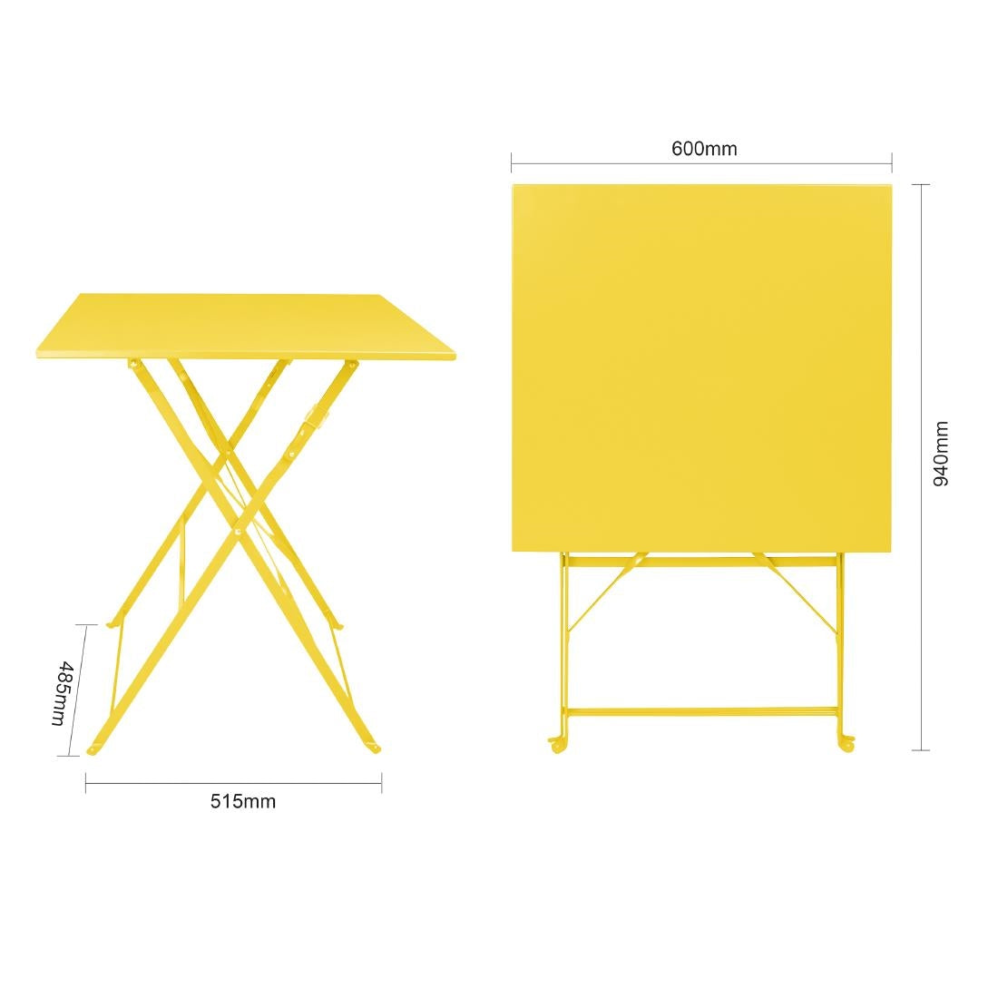 HZ368 Bolero Perth Mellow Yellow Pavement Style Square Table 600mm