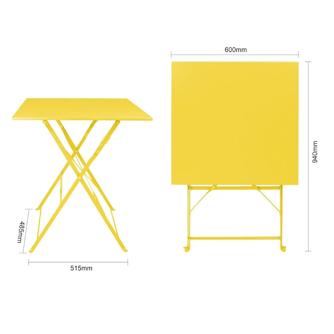 HZ368 Bolero Perth Mellow Yellow Pavement Style Square Table 600mm