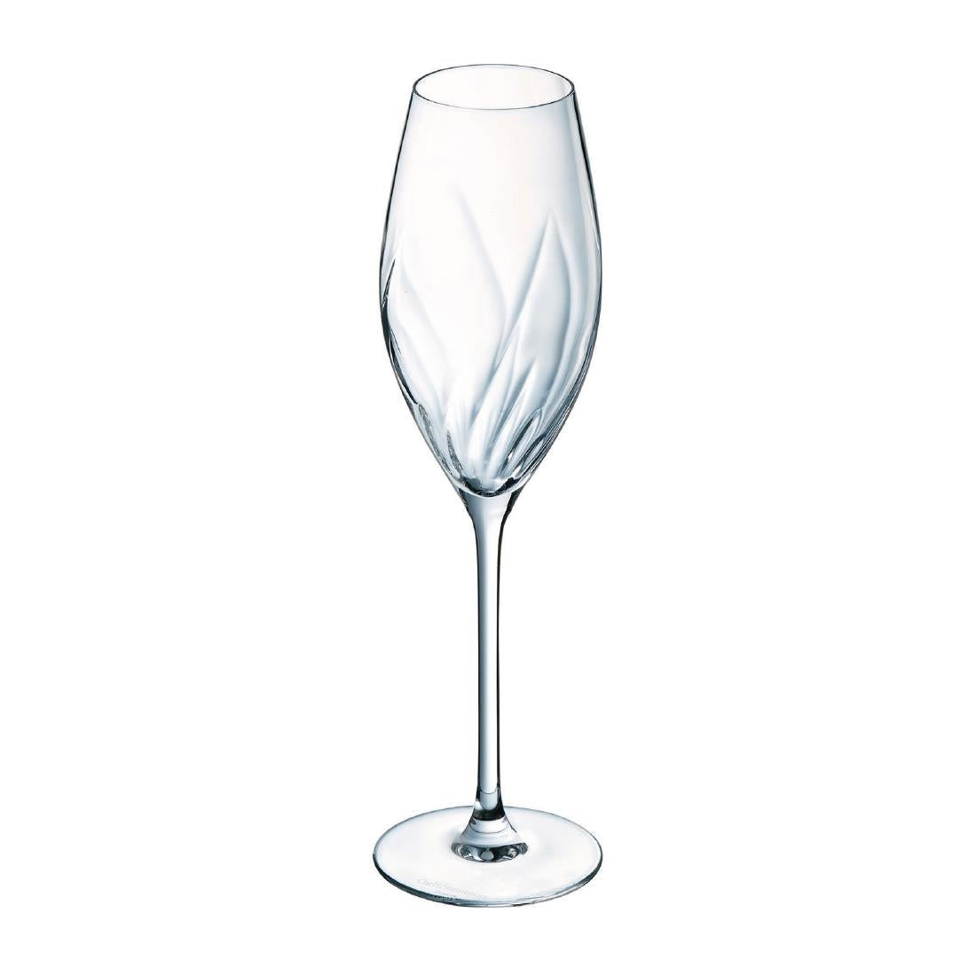 HZ402 Cristal d'Arques Swirly Flute Glasses 240ml (Pack of 8)