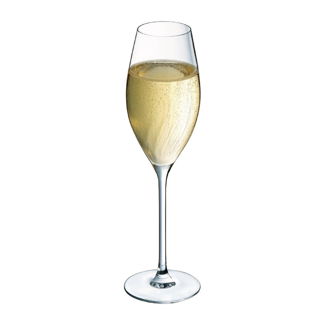 HZ402 Cristal d'Arques Swirly Flute Glasses 240ml (Pack of 8)