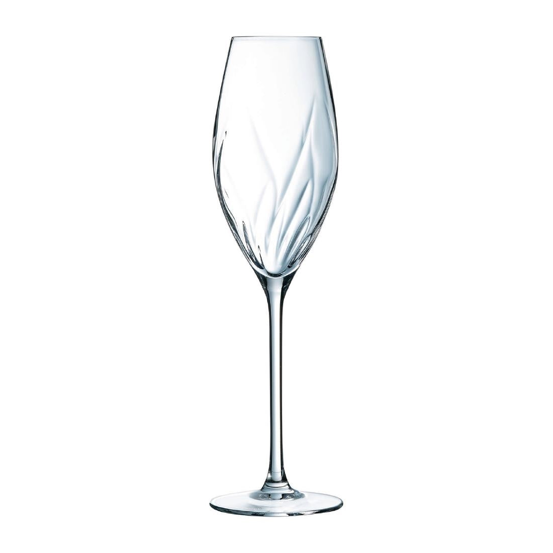HZ402 Cristal d'Arques Swirly Flute Glasses 240ml (Pack of 8)
