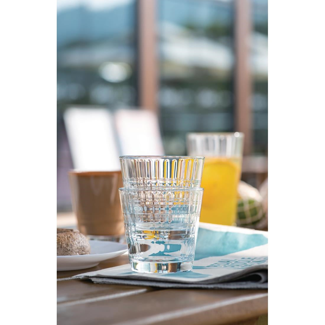 HZ416 Arcoroc Stack Up Cross Tumblers 260ml (Pack of 24)