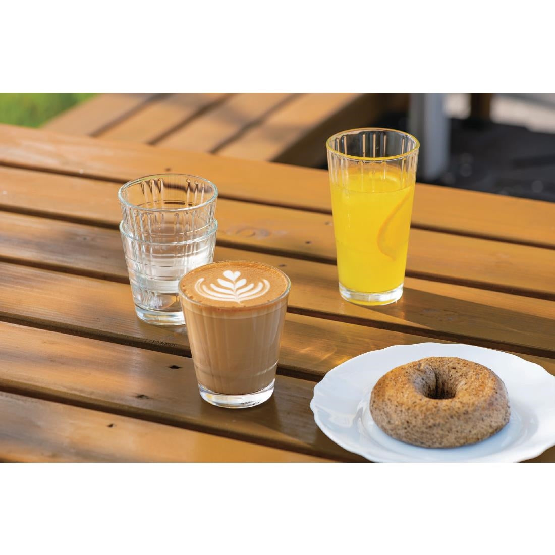 HZ417 Arcoroc Stack Up Cross Tumblers 210ml (Pack of 24)