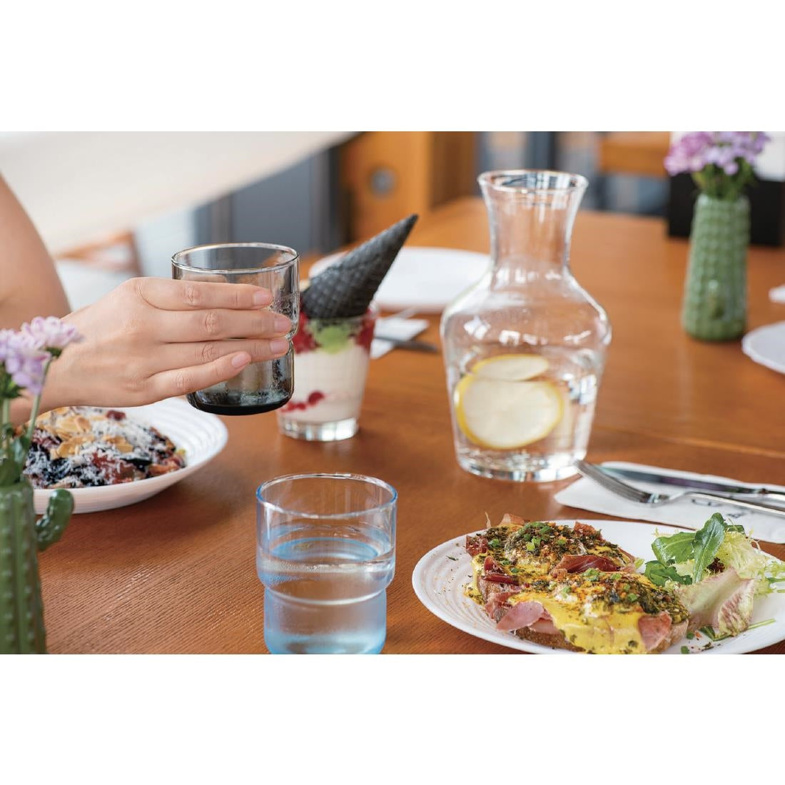 HZ423 Arcoroc Log Brush Grey Tumblers 220ml (Pack of 24)