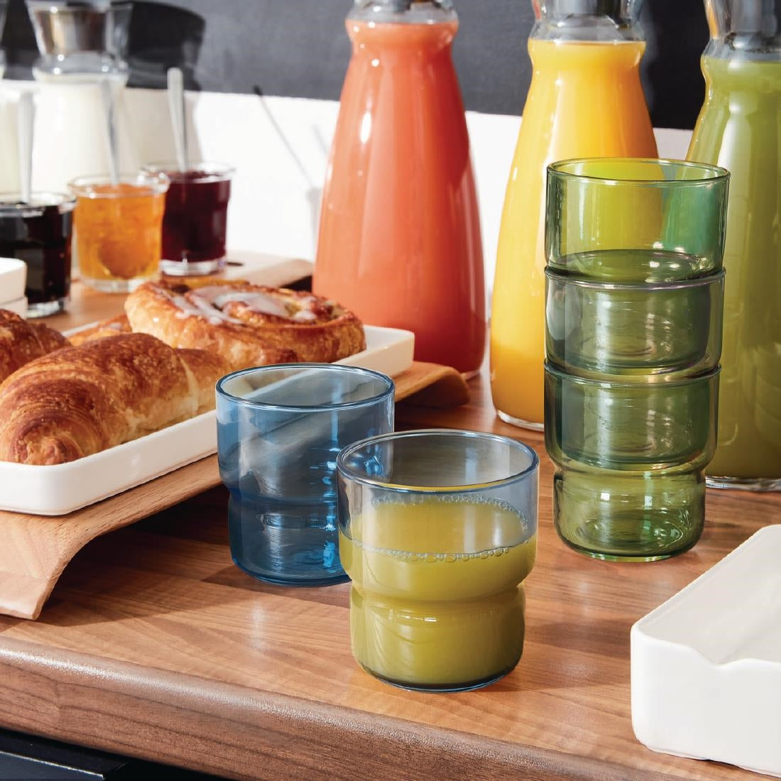 HZ465 Arcoroc Log Brush Green Tumblers 160ml (Pack of 48)