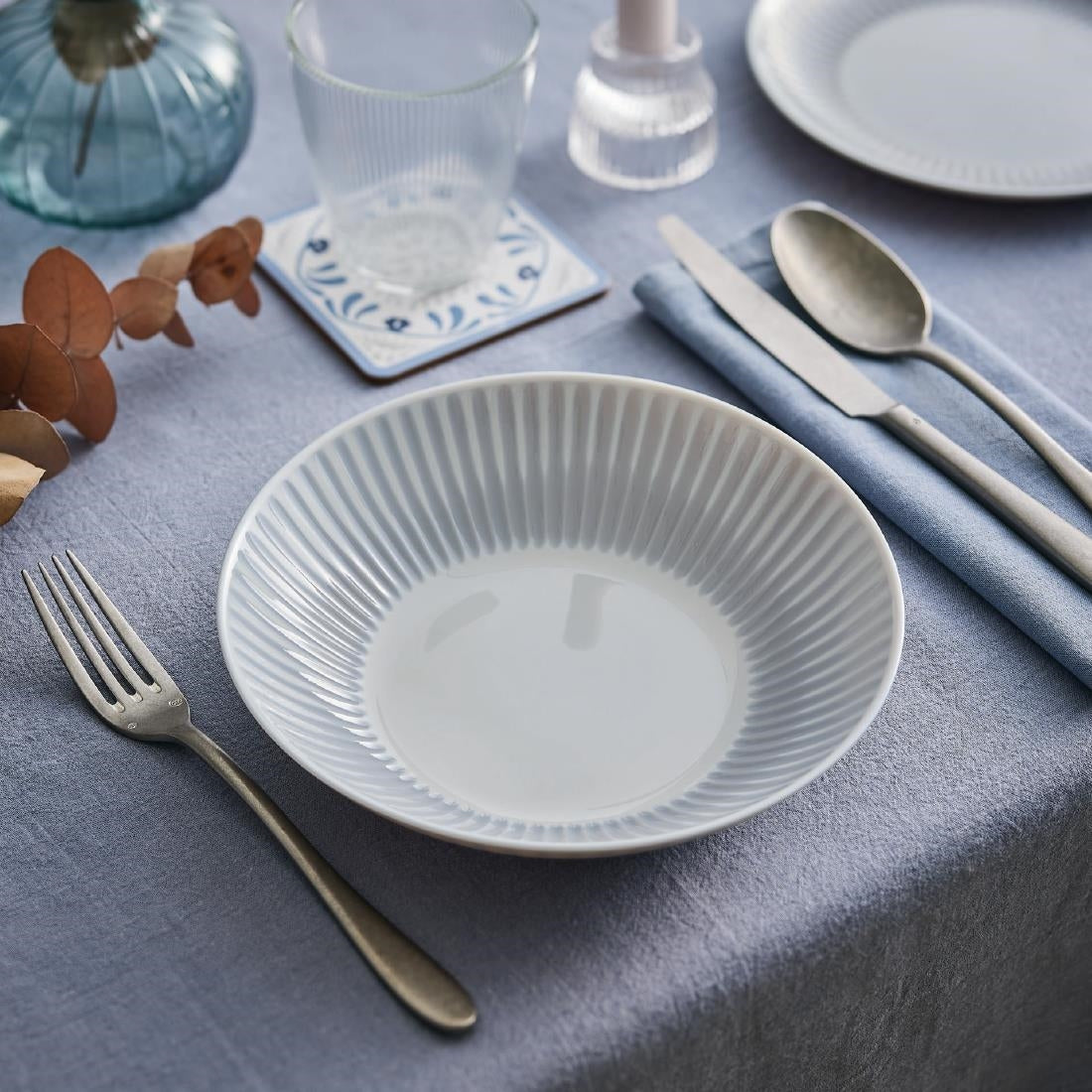 HZ472 Luminarc Cottage Grey Rimless Pasta/Soup Bowls 220mm (Pack of 24)