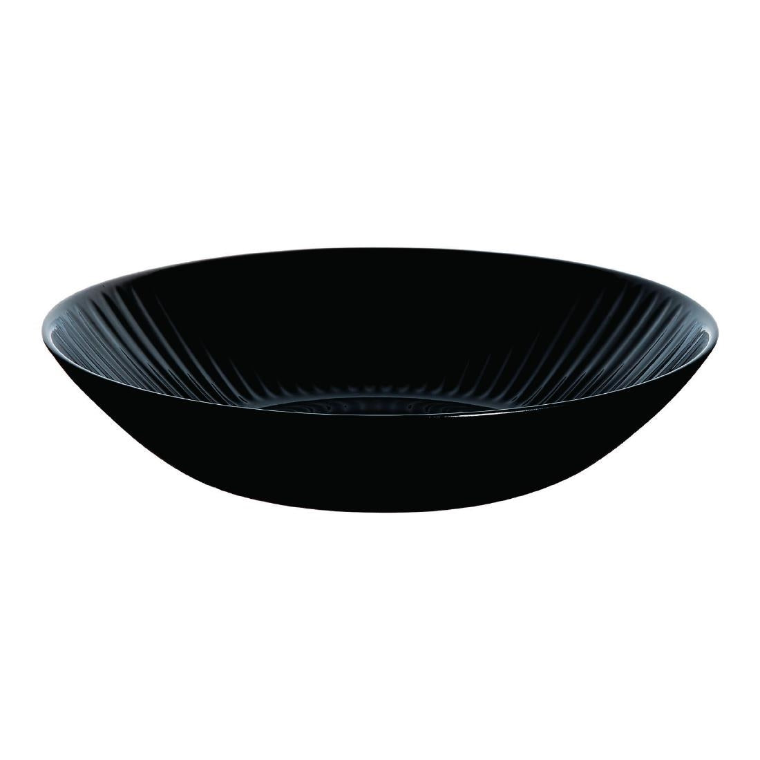 HZ475 Luminarc Cottage Black Rimless Pasta/Soup Bowls 220mm (Pack of 24)