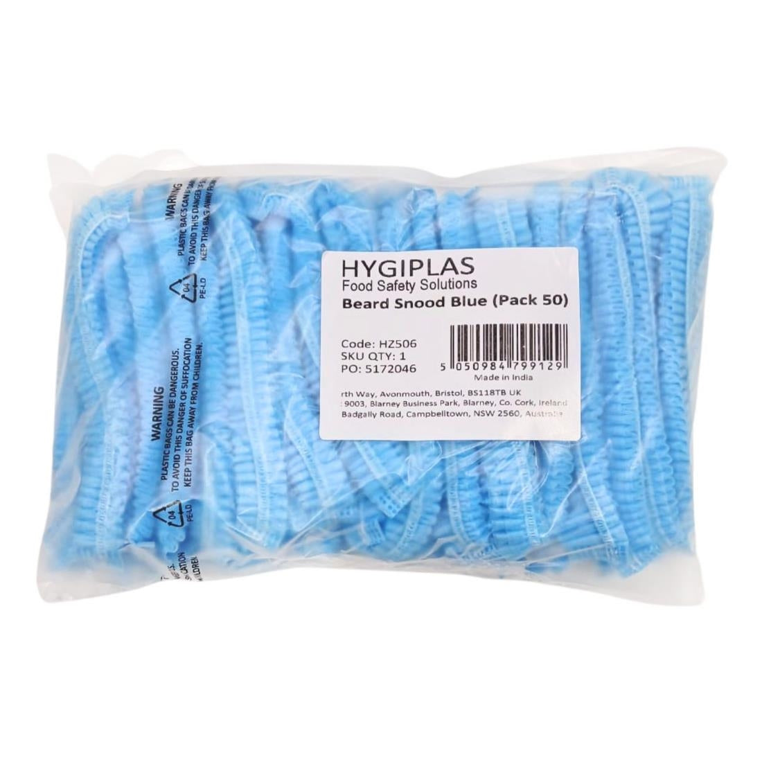 HZ506 Hygiplas Beard Snoods - Blue (50 Pack)