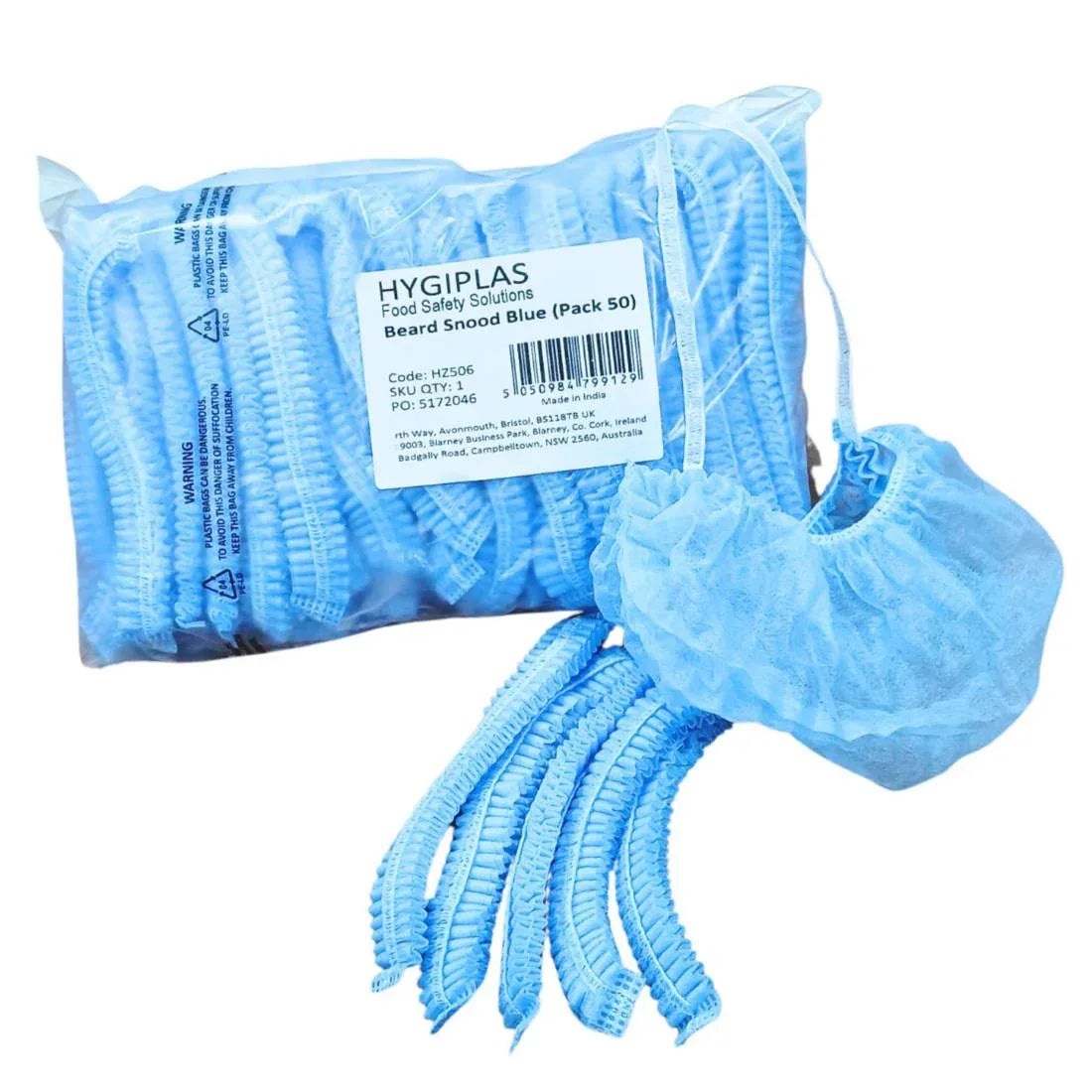 HZ506 Hygiplas Beard Snoods - Blue (50 Pack)