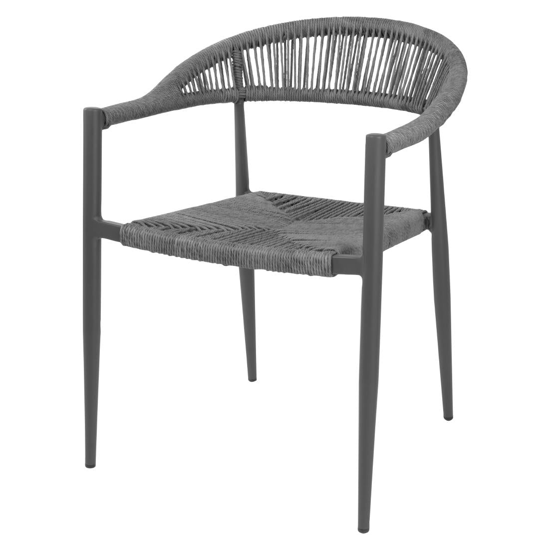 HZ590 Bolero Eden PE Twist Rattan Outdoor Arm Chair Charcoal (Set 4)