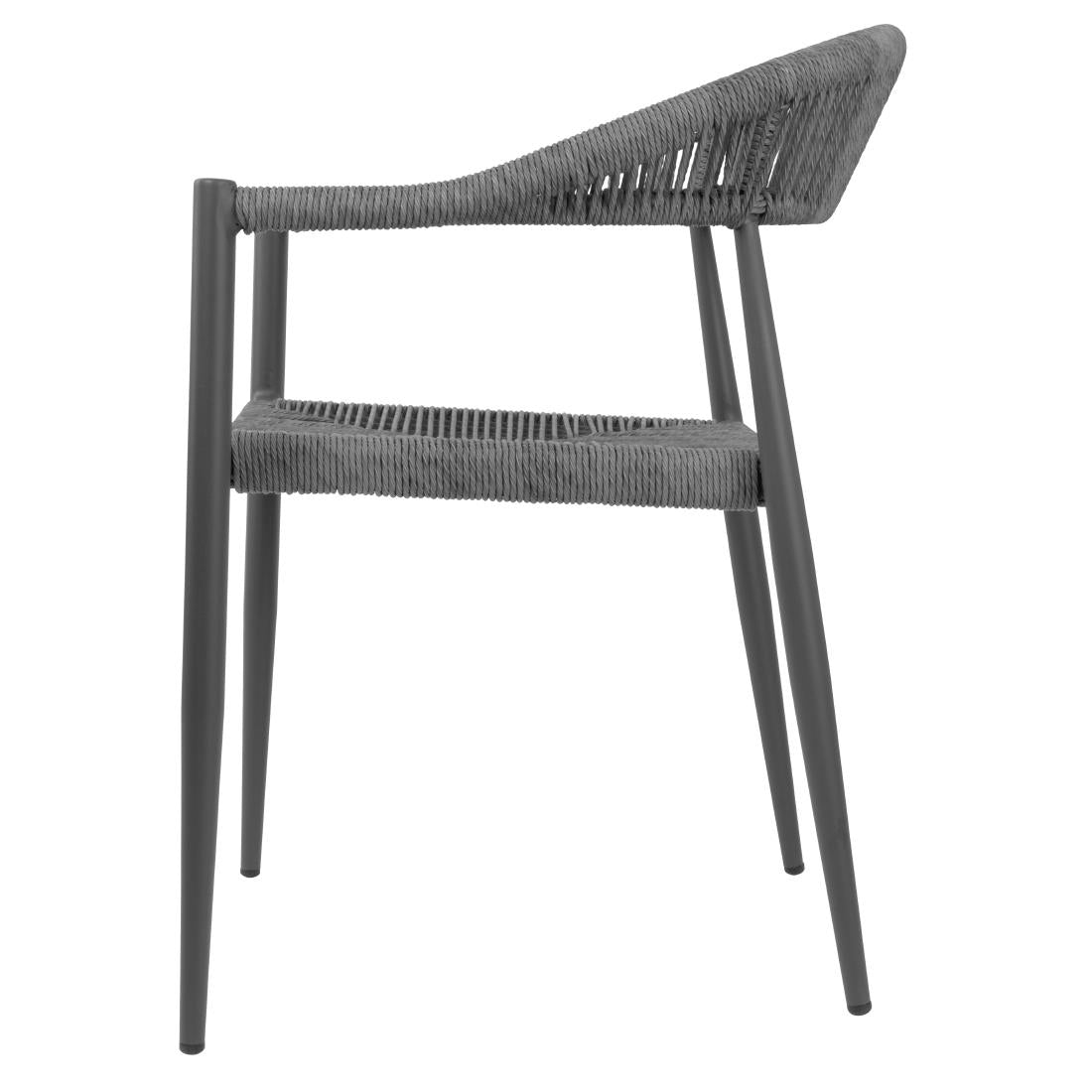 HZ590 Bolero Eden PE Twist Rattan Outdoor Arm Chair Charcoal (Set 4)