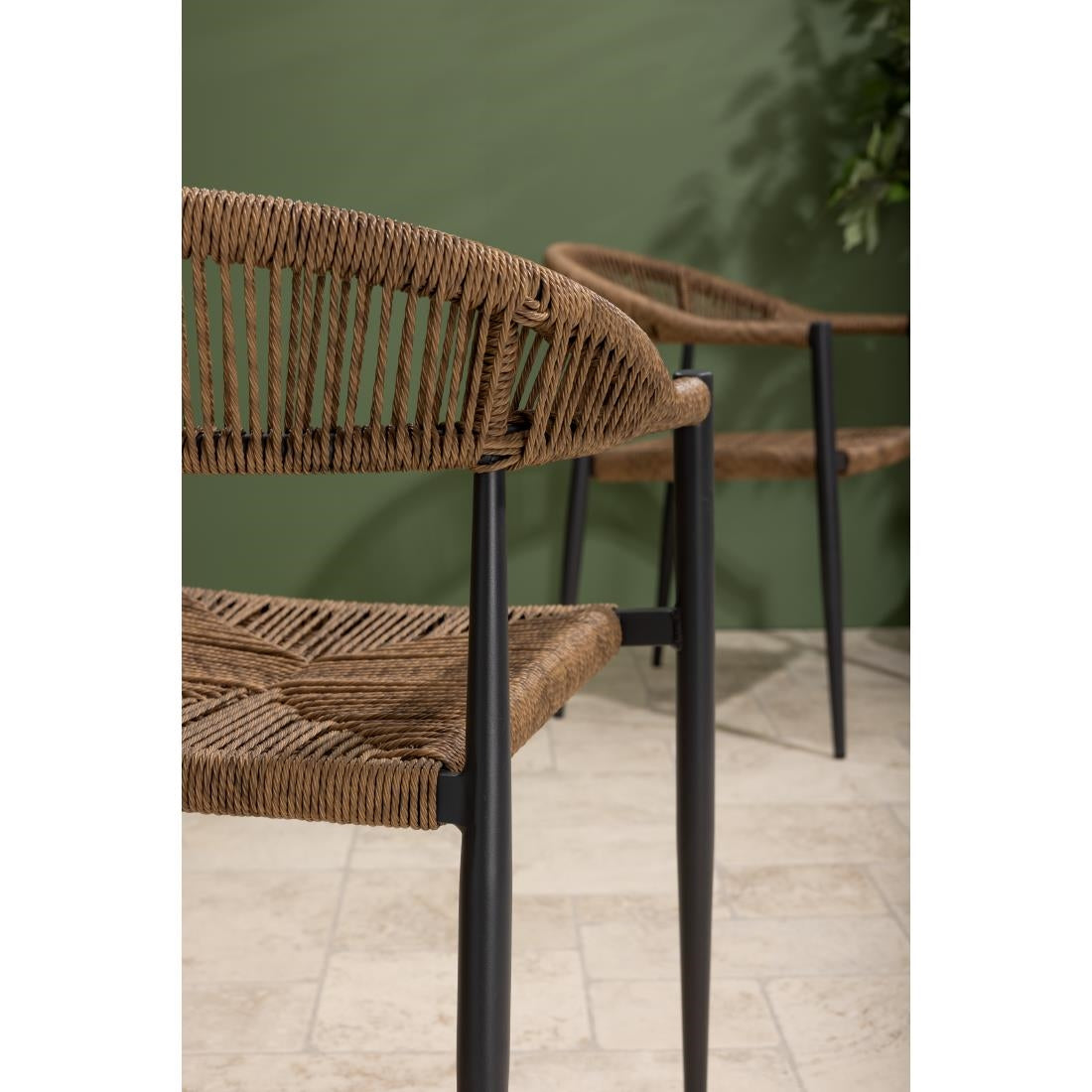 HZ591 Bolero Eden PE Twist Rattan Outdoor Arm Chair Natural (Set 4)