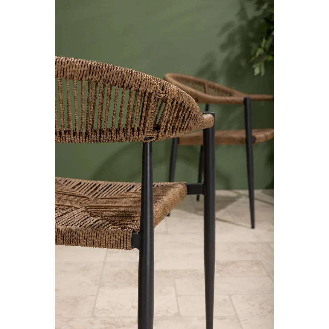 HZ591 Bolero Eden PE Twist Rattan Outdoor Arm Chair Natural (Set 4)