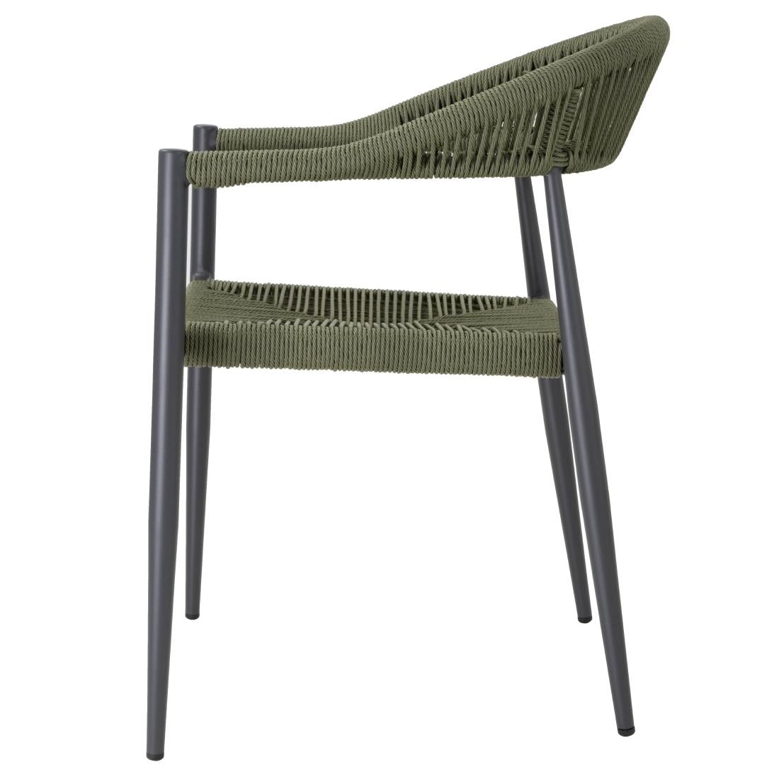 HZ592 Bolero Eden PE Twist Rattan Outdoor Arm Chair Green (Set 4)