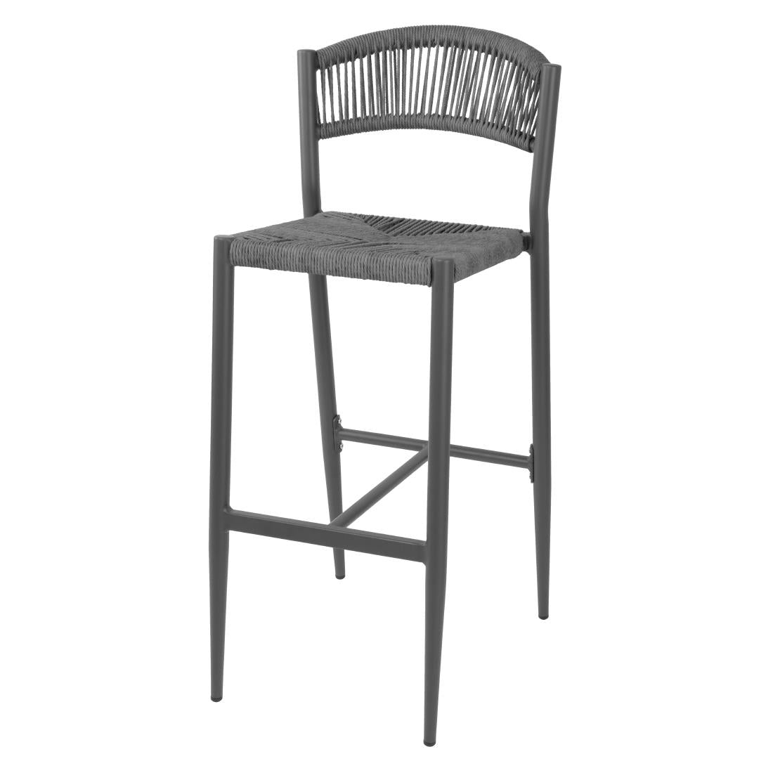 HZ593 Bolero Eden PE Twist Rattan Outdoor Bar Stool Charcoal (Set 2)