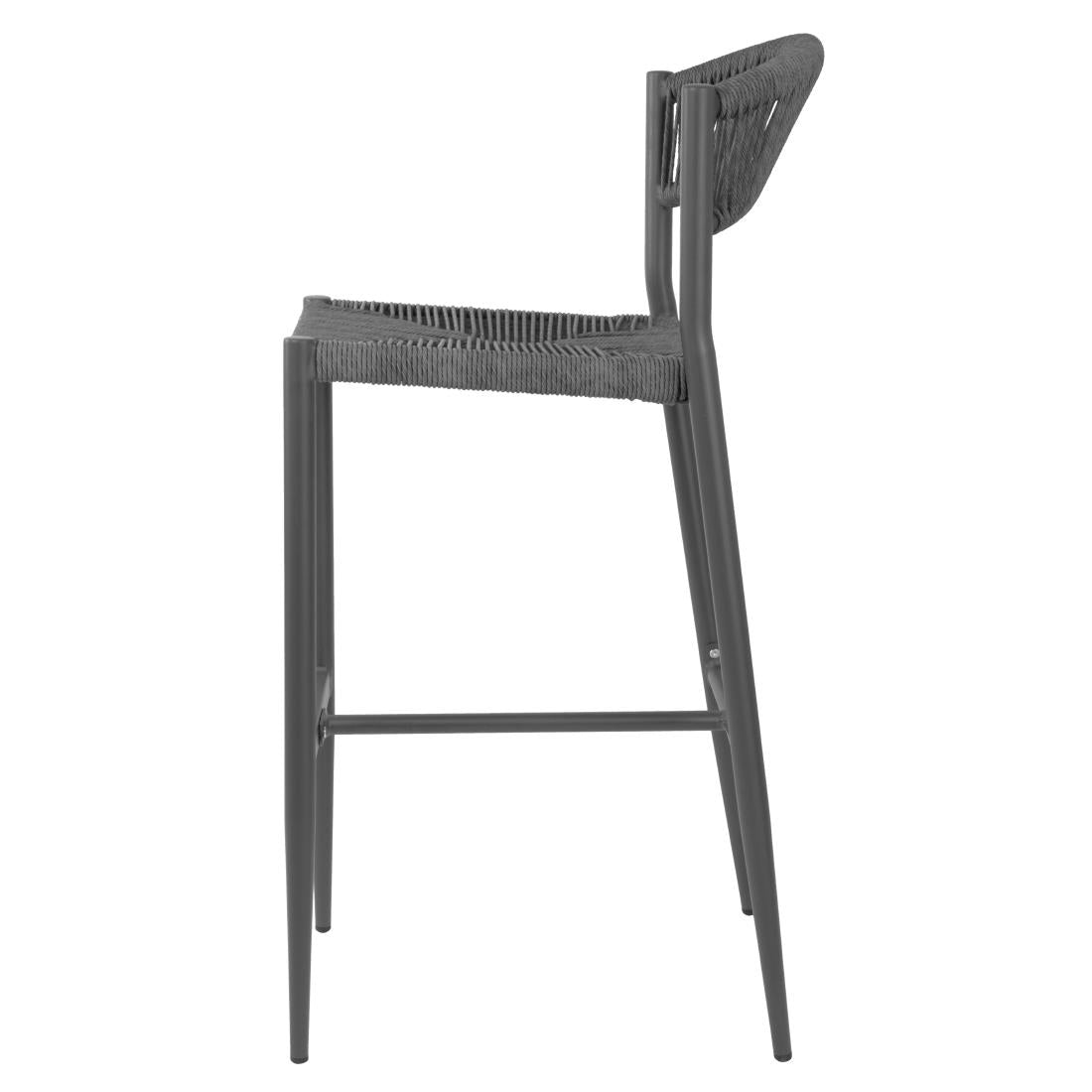 HZ593 Bolero Eden PE Twist Rattan Outdoor Bar Stool Charcoal (Set 2)