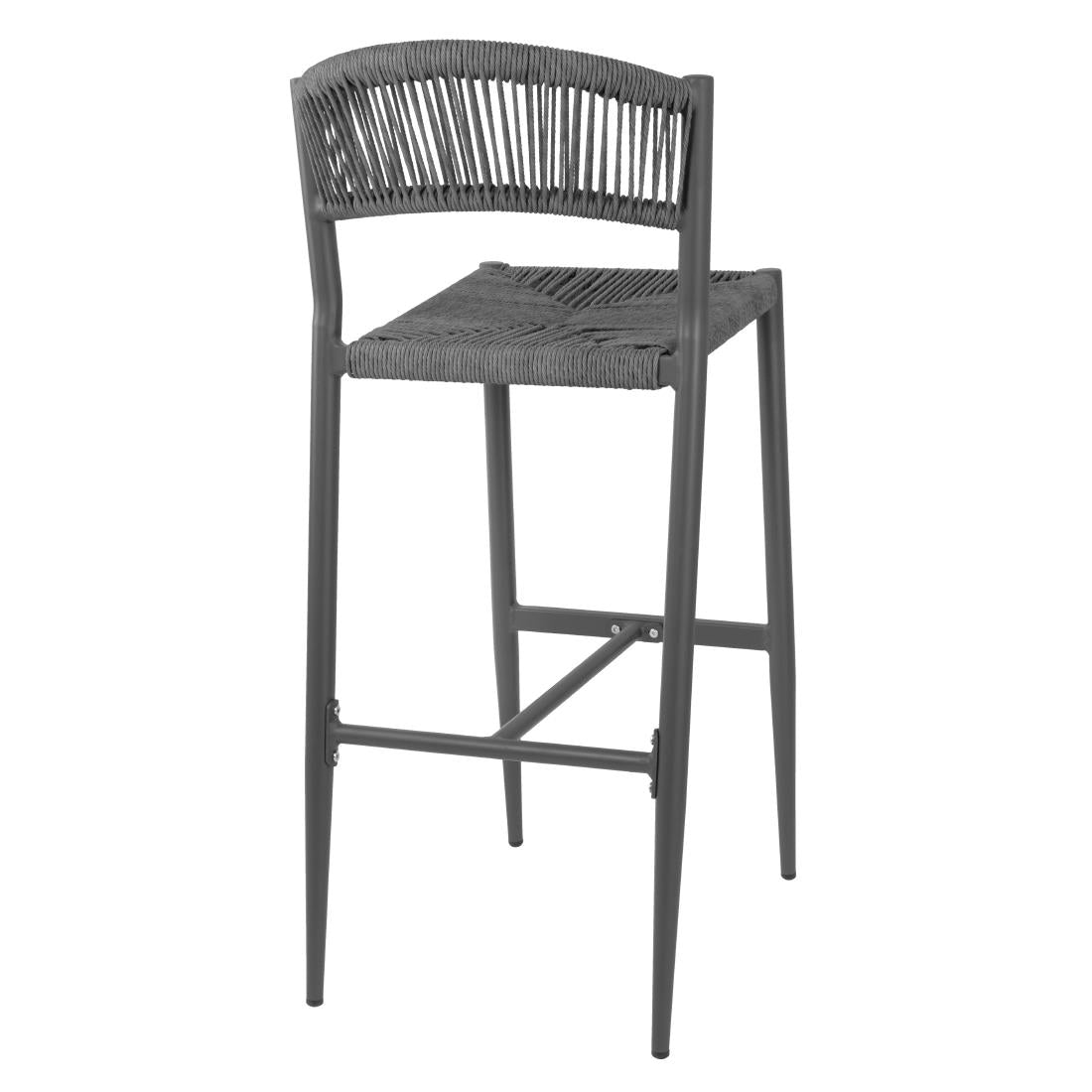 HZ593 Bolero Eden PE Twist Rattan Outdoor Bar Stool Charcoal (Set 2)