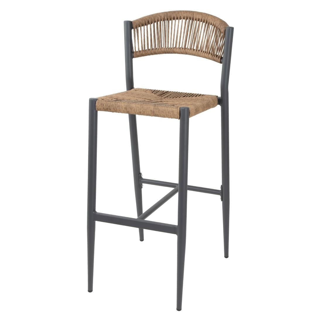 HZ594 Bolero Eden PE Twist Rattan Outdoor Bar Stool Natural (Set 2)