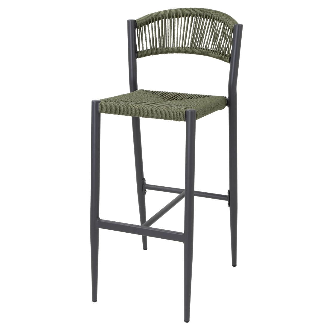 HZ595 Bolero Eden PE Twist Rattan Outdoor Bar Stool Green (Set 2)