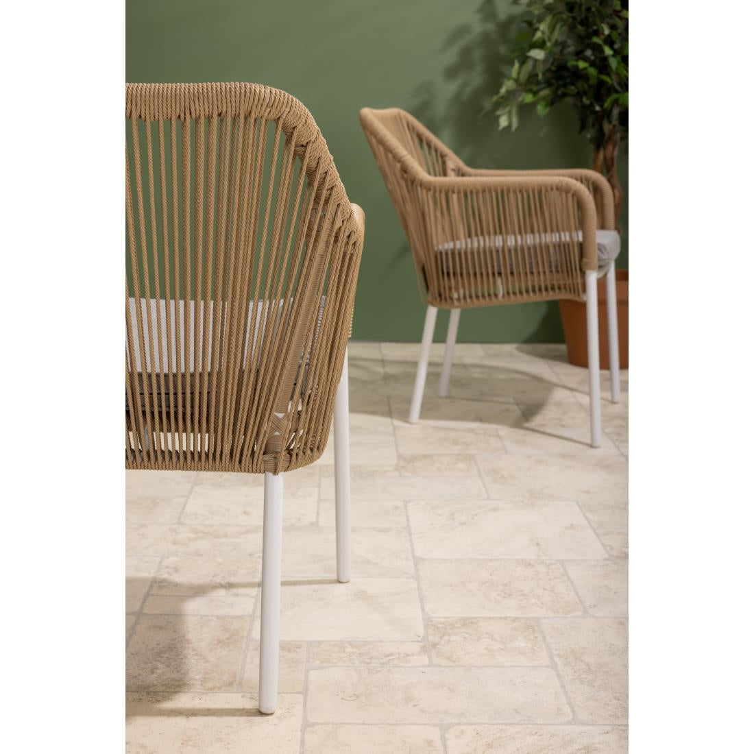HZ596 Bolero Bay PE Twist Rattan Outdoor Arm Chair Honey (Set 2)
