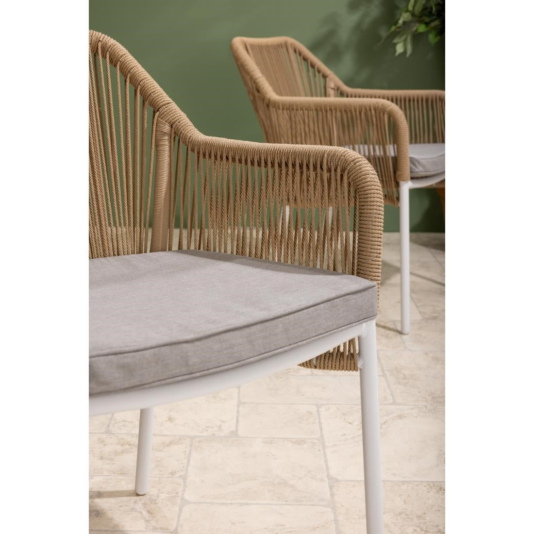 HZ596 Bolero Bay PE Twist Rattan Outdoor Arm Chair Honey (Set 2)