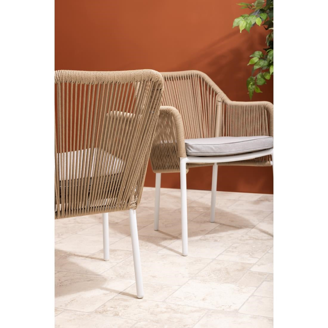 HZ596 Bolero Bay PE Twist Rattan Outdoor Arm Chair Honey (Set 2)