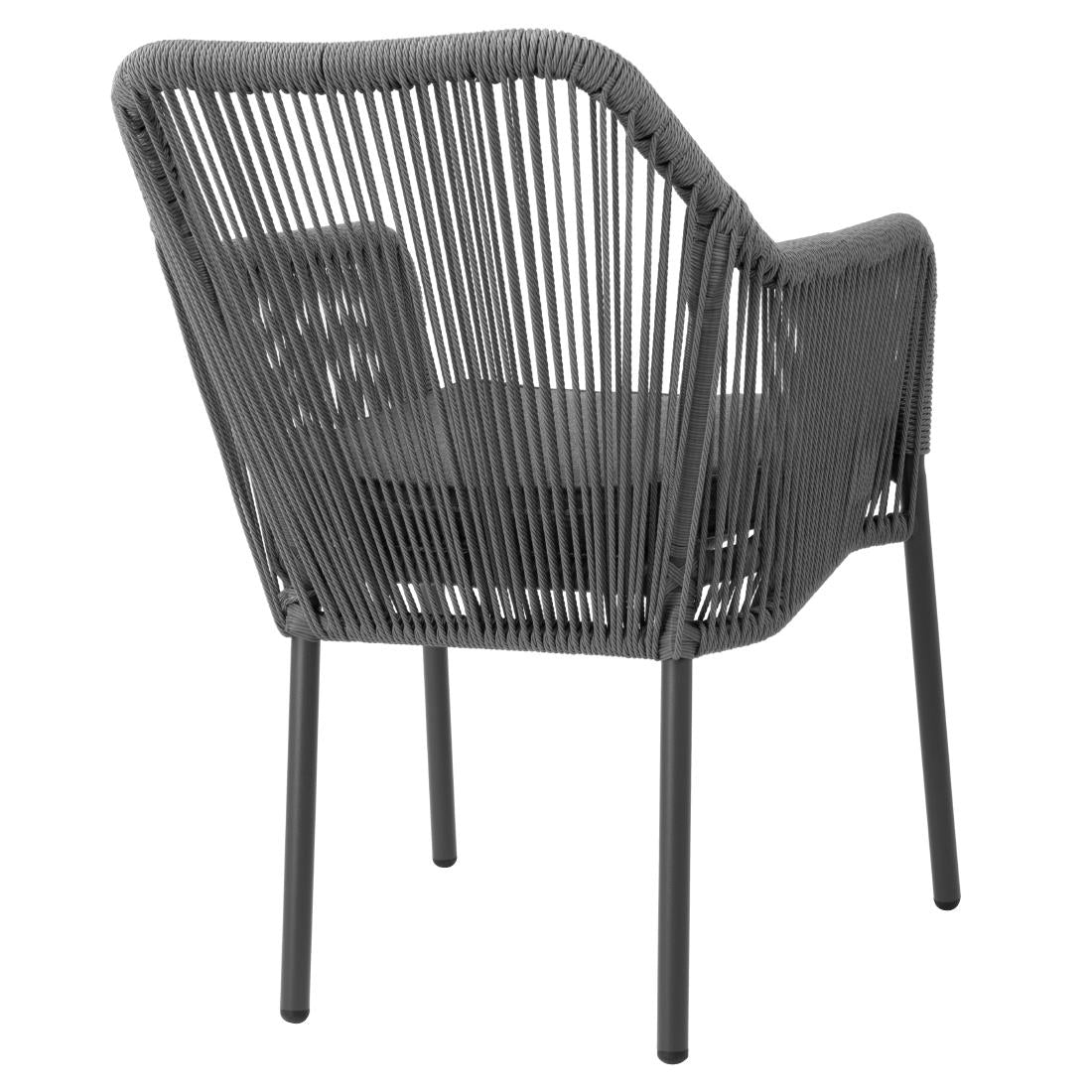 HZ597 Bolero Bay PE Twist Rattan Outdoor Arm Chair Charcoal (Set 2)
