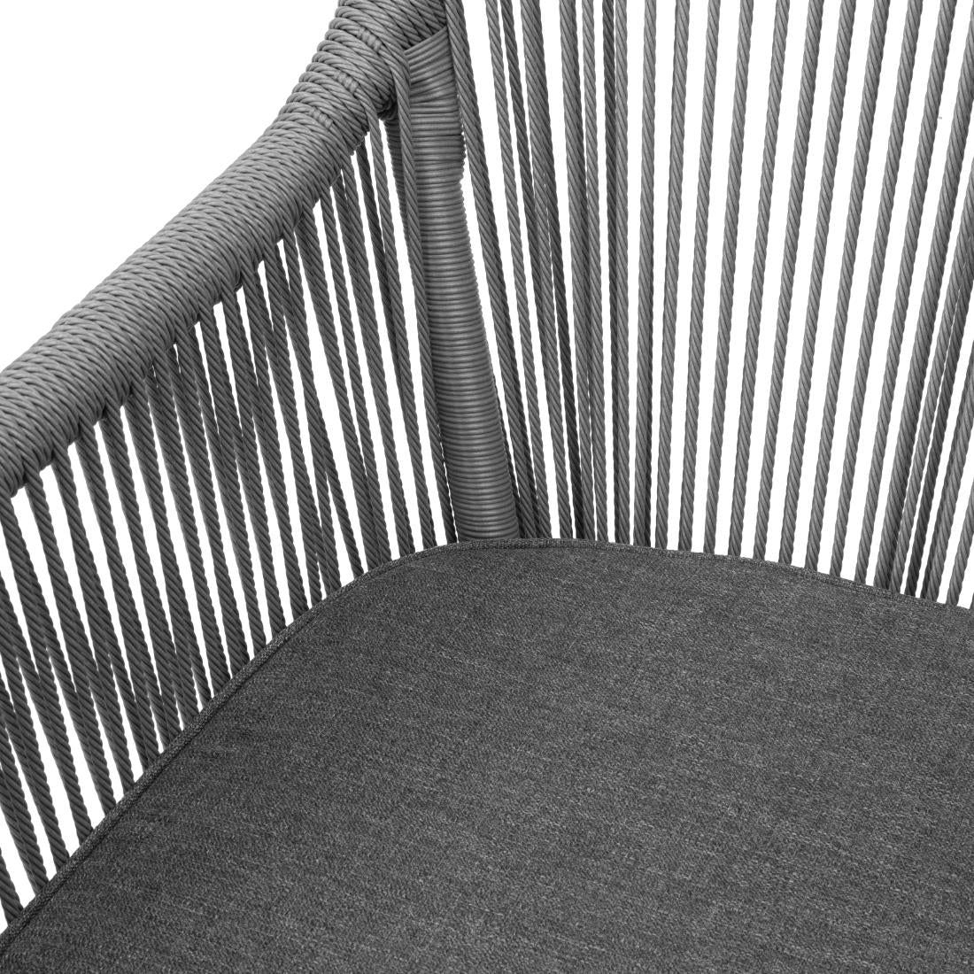 HZ597 Bolero Bay PE Twist Rattan Outdoor Arm Chair Charcoal (Set 2)