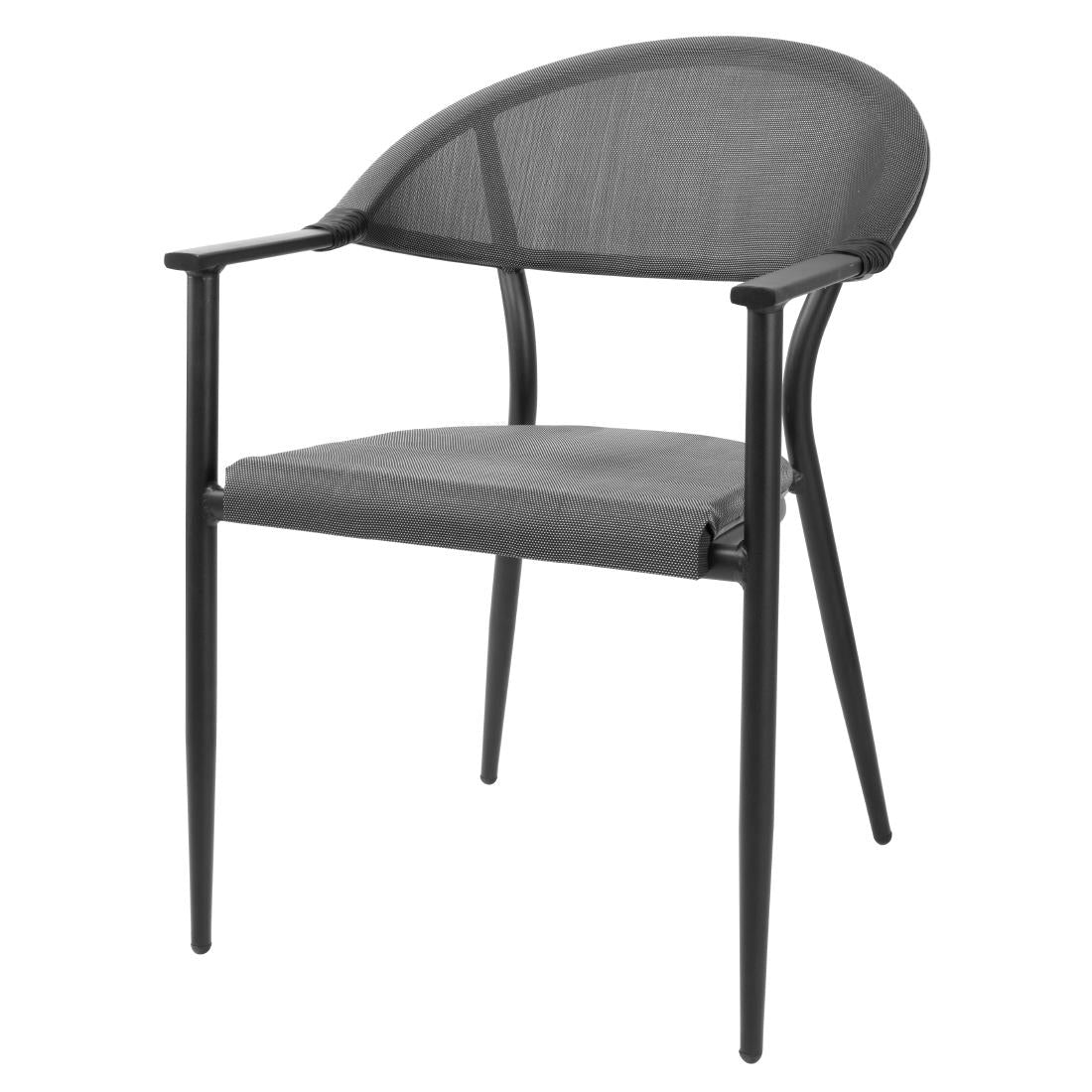 HZ598 Bolero Santiago Outdoor Arm Chair Black (Set 4)
