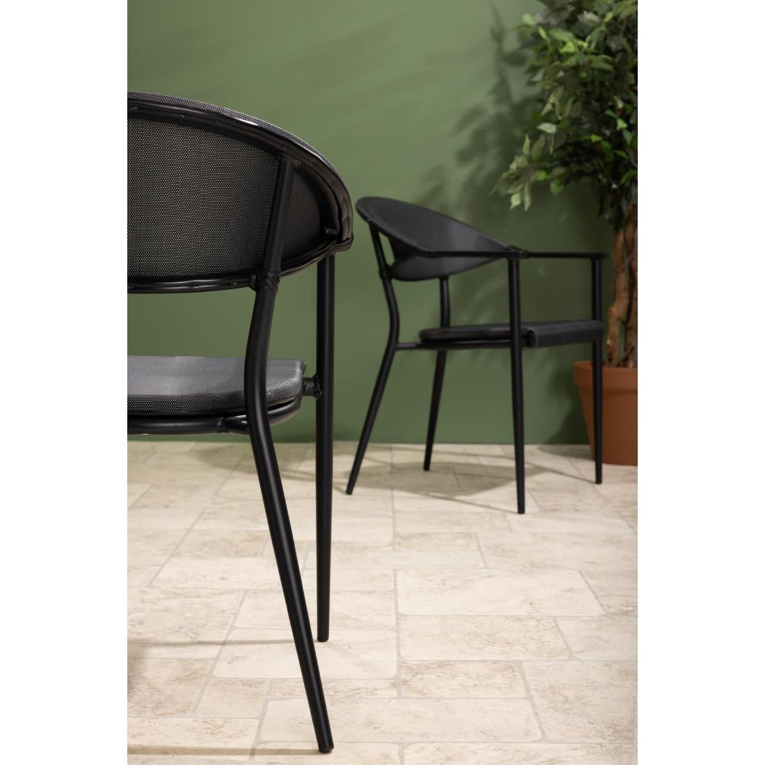 HZ598 Bolero Santiago Outdoor Arm Chair Black (Set 4)