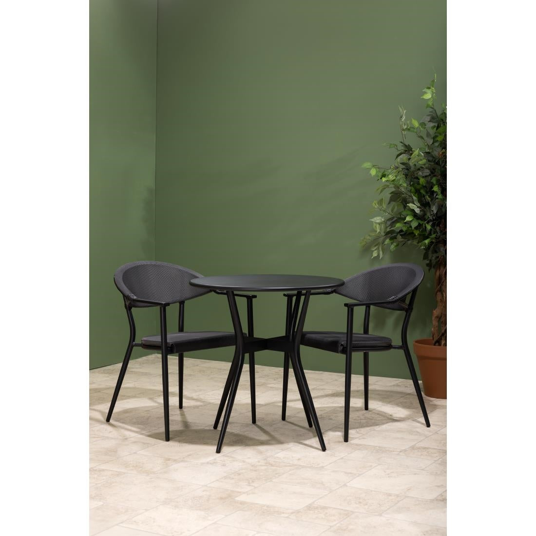 HZ598 Bolero Santiago Outdoor Arm Chair Black (Set 4)