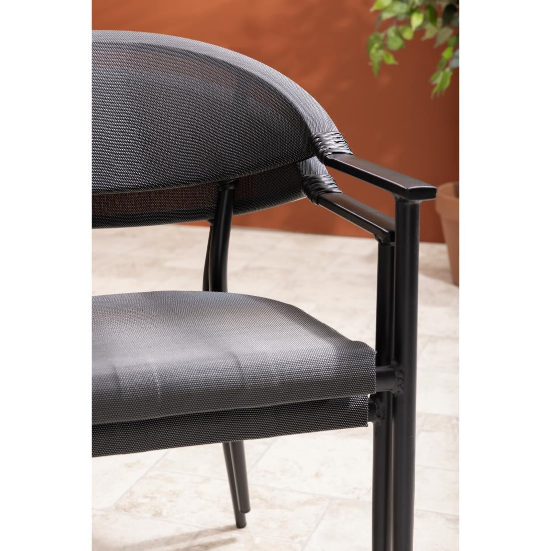 HZ598 Bolero Santiago Outdoor Arm Chair Black (Set 4)