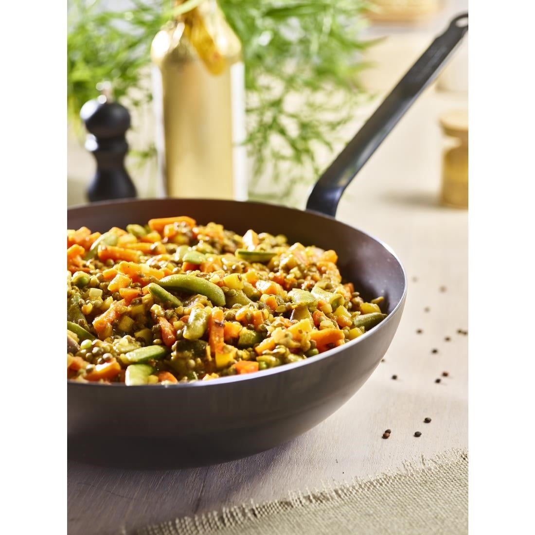 HZ602 - De Buyer Mineral B Wok Steel Blue Carbon 32cm