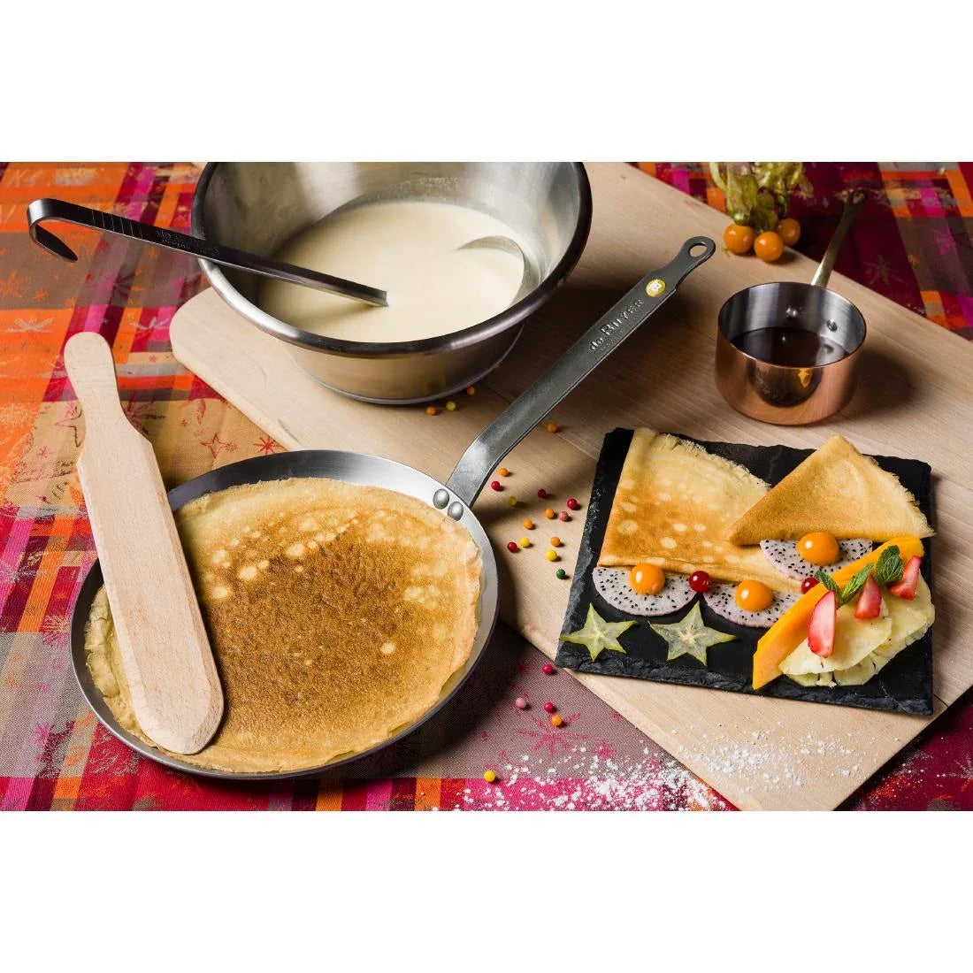 HZ609 - De Buyer Mineral B Steel Round Pancake Pan 26cm
