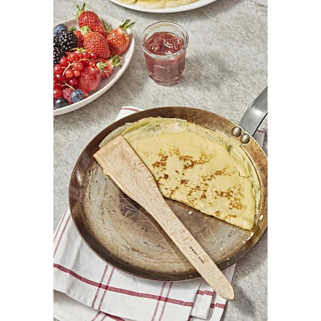 HZ609 - De Buyer Mineral B Steel Round Pancake Pan 26cm