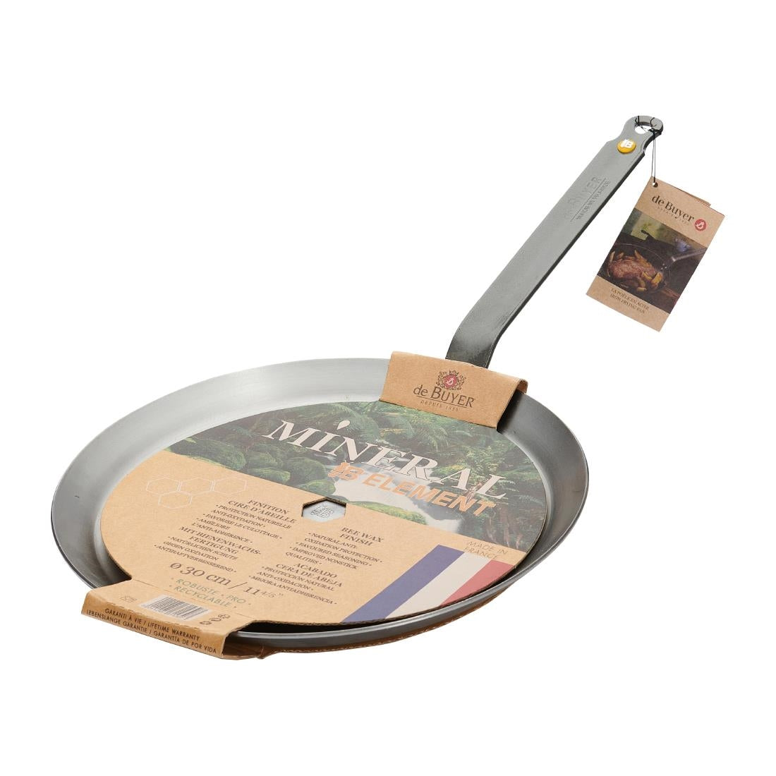 HZ610 - De Buyer Mineral B Steel Round Pancake Pan 30cm