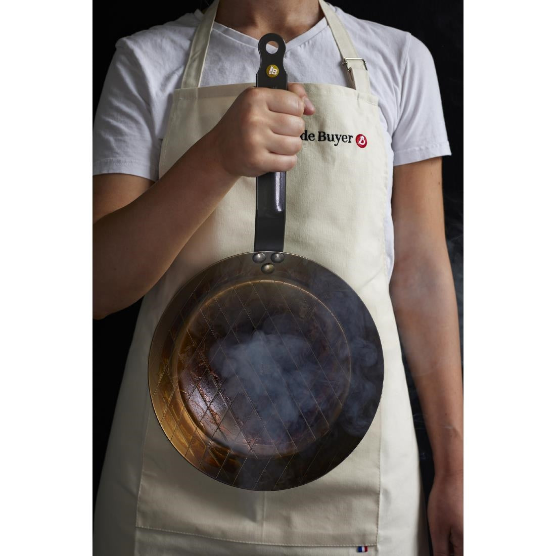 HZ611 - De Buyer Mineral B Steel Steak Frypan 24cm